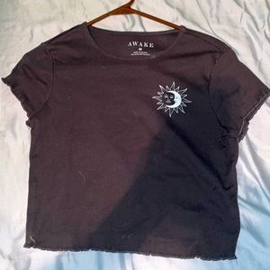 Girls crop top with sun moon design